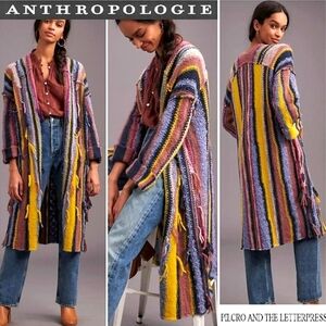 ANTHRO Pilcro Dreamer Deco Striped Duster Cardigan- A WORK OF ART-ANTHRO 2021'